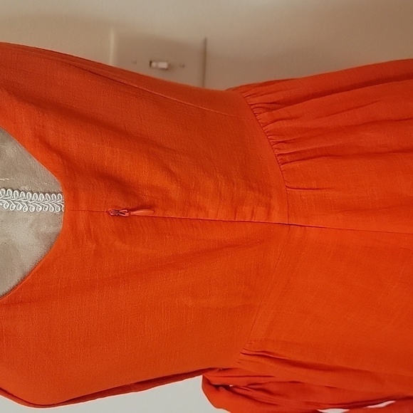 J Crew, Size 4 Elinor Dress, Orange / Reddish Poppy Color.  Sleeveless. EUC! - Picture 4 of 15